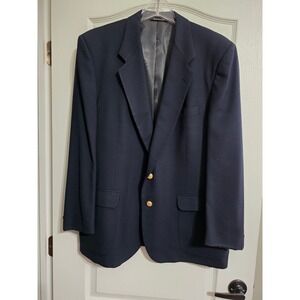 Kingsridge Sport Coat Mens Large Navy Blue Cutchalls Penn Square Blazer Vintage